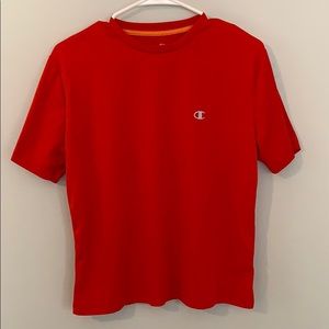 Red champion athletic shirt